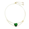 Pulseira Folheada a Ouro 18k Ajustável Coração Zircônias Esmeralda Breila