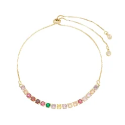 Pulseira Folheada a Ouro 18k Alissa Zircônias Coloridas Riviera