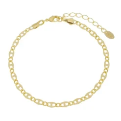 Pulseira Folheada a Ouro 18k Corrente Elos Trabalhada Lu