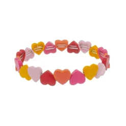 Pulseira Lara Coração Metal Tons de Rosa