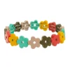 Pulseira Lara Flor Metal Tons de Verde
