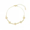 Tornozeleira Conchas Amalfi Zircônias Folheado o Ouro 18k