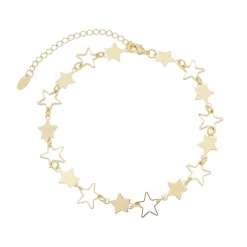 Tornozeleira Constelação Estrelas Sirius Folheada a Ouro 18k