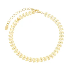 Tornozeleira Piuka Kendal Folhinhas Folheada a Ouro 18k