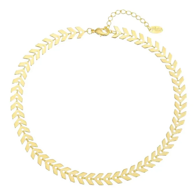 Tornozeleira Piuka Kylie Folhinhas Folheada a Ouro 18k