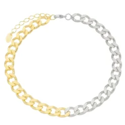 Tornozeleira Piuka Raiza Folheada a Ouro 18k e Folheada em Ródio Branco
