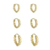 Trio de Brincos Argolinha Mary Folheado a Ouro 18k