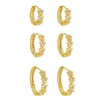 Trio de Brincos Piuka Argolinhas 3 Marias Estrelas Zircônias Folheado a Ouro 18k